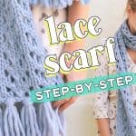How to Knit a Chunky LACE SCARF (for Beginners!)